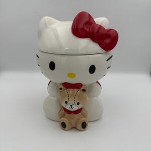 Ceramic Hello Kitty With Teaddy Bear Cookie Jar New